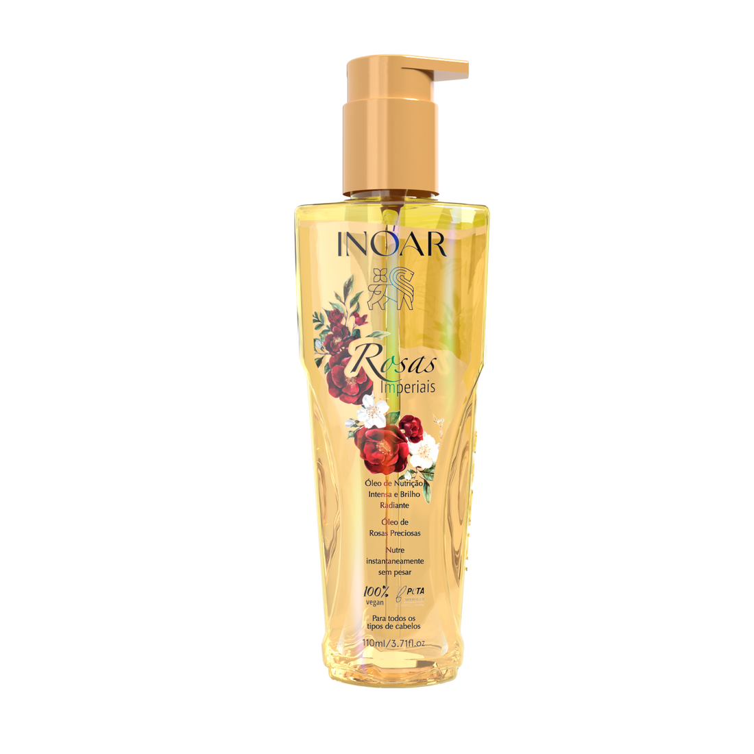 INOAR Imperial Rose Oil - blizgesio suteikiantis rožių aliejus plaukams 110 ml