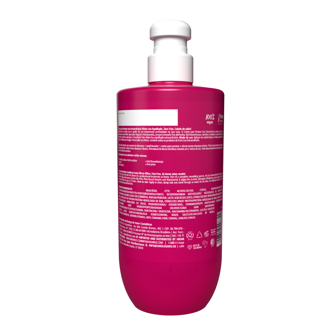 INOAR Liso Extraordinario Cream - plaukus glotninantis kremas 250 ml
