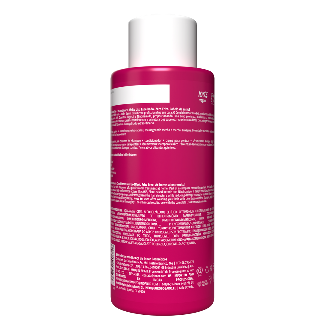 INOAR Liso Extraordinario Conditioner - plaukus glotninantis kondicionierius 500 ml