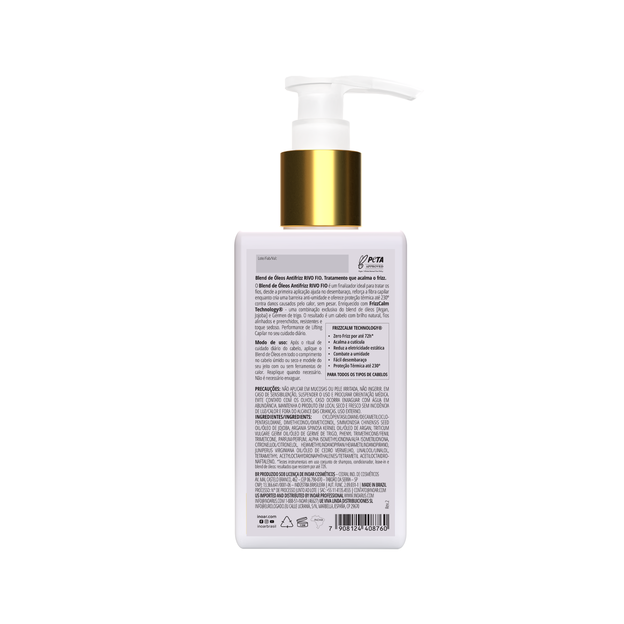 INOAR Rivo Fio Oil Blend - anti-frizz aliejus plaukams 120 ml