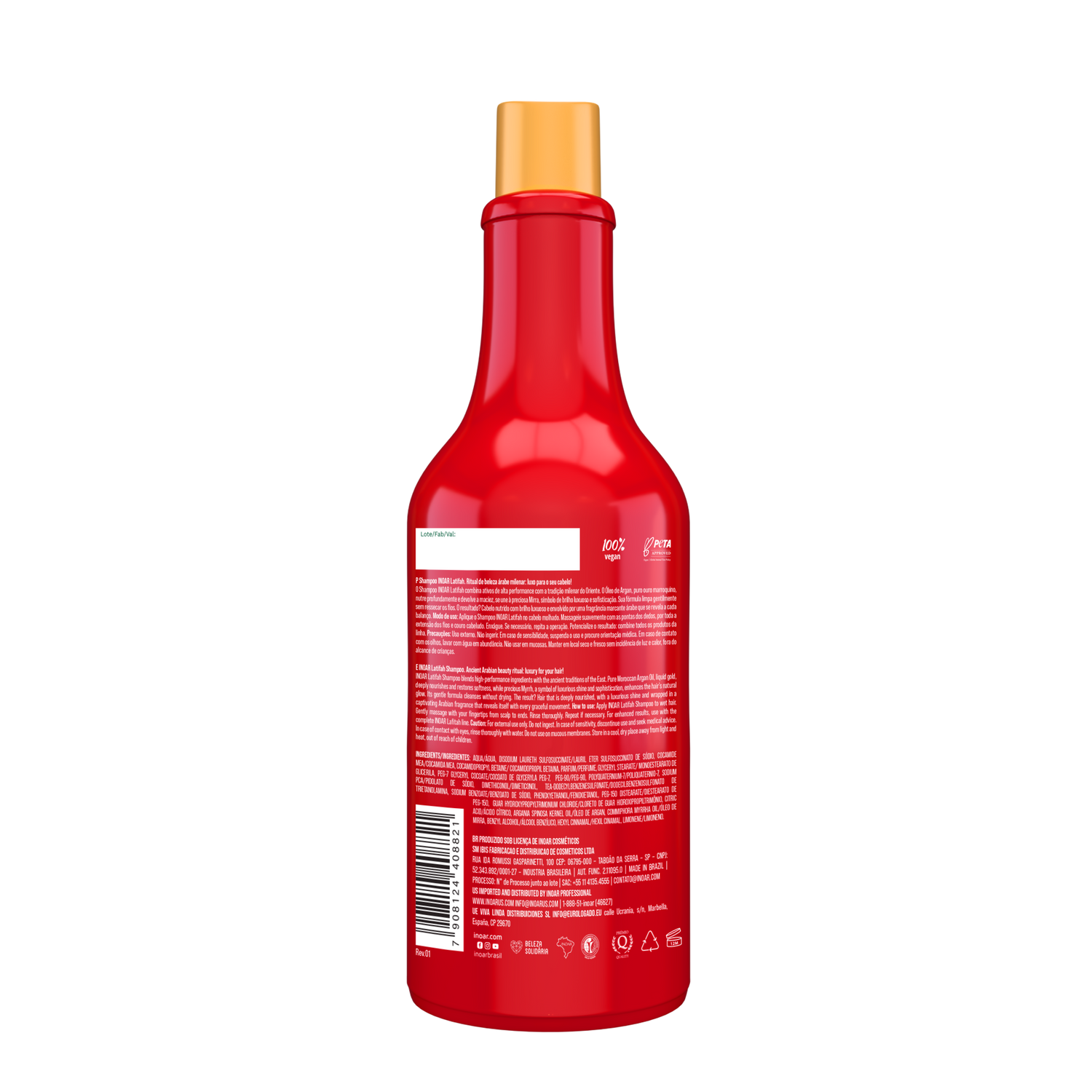 INOAR Latifah Shampoo - spindesio suteikiantis šampūnas plaukams