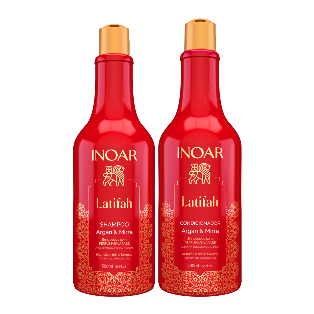 INOAR Latifah Duo Kit - spindesio plaukams suteikiantis šampūno ir kondicionieriaus rinkinys