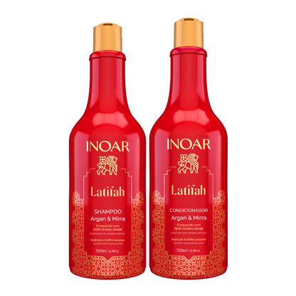 INOAR Latifah Duo Kit - spindesio plaukams suteikiantis šampūno ir kondicionieriaus rinkinys