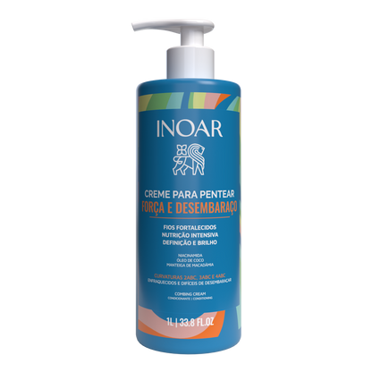 INOAR Curl Cream - šukavimą lengvinantis garbanų kremas 1000 ml