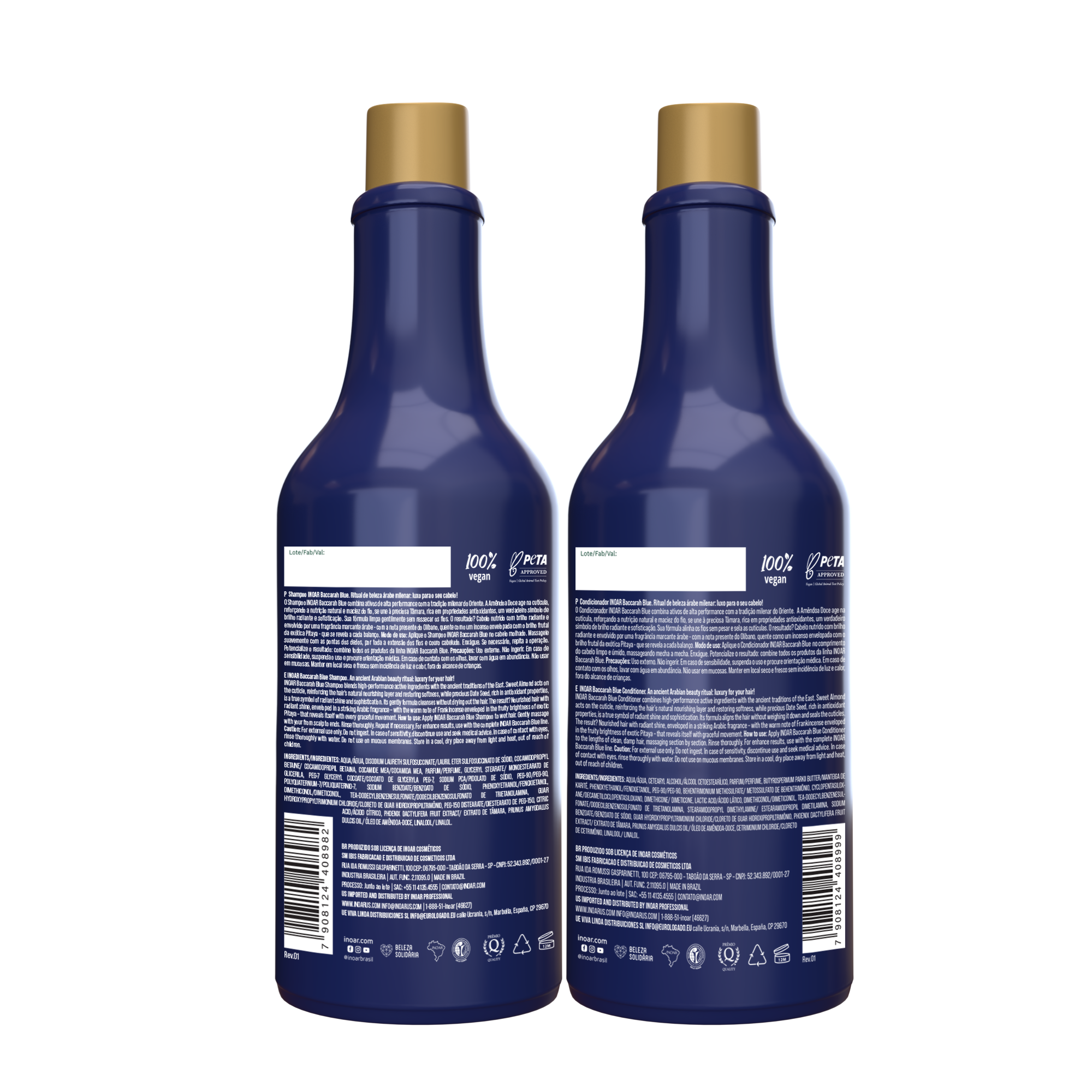 INOAR Baccarah Blue Duo Kit - plaukus maitinančio šampūno ir kondicionieriaus rinkinys