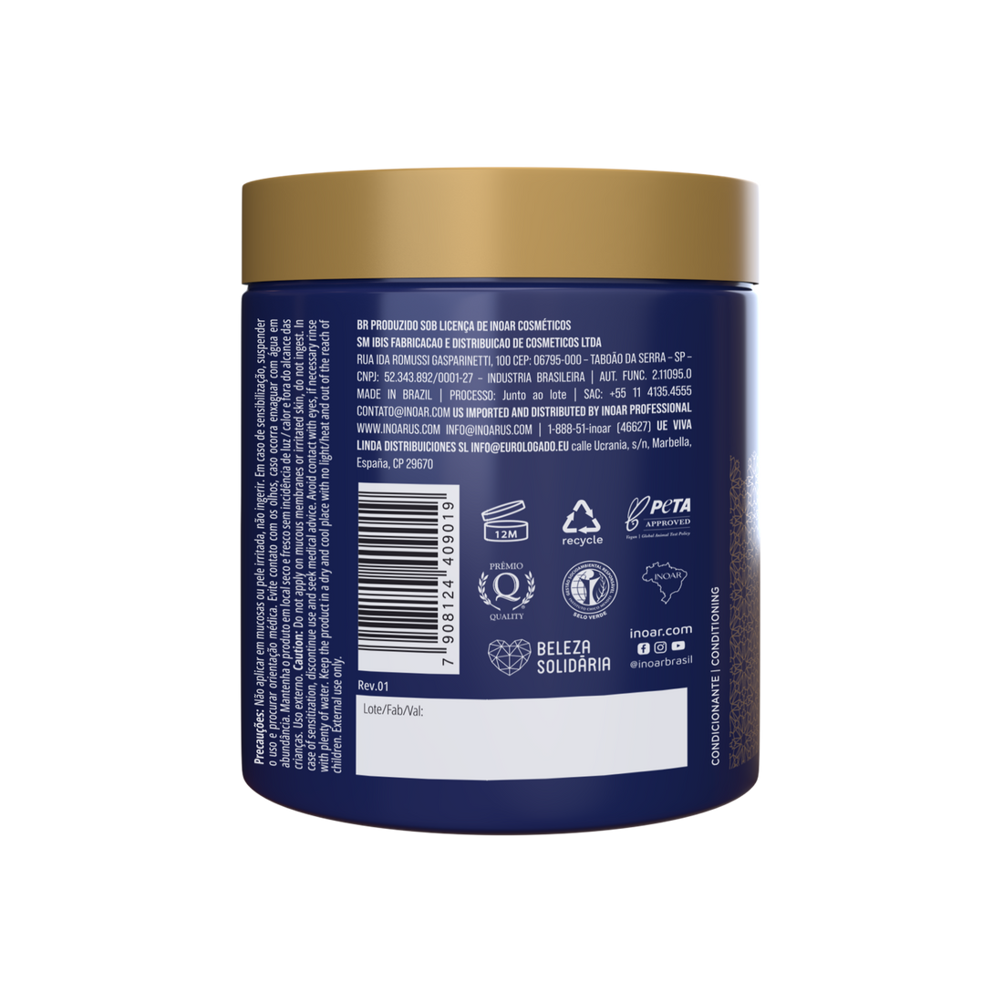 INOAR Baccarah Blue Mask - plaukus maitinanti kaukė 500 g