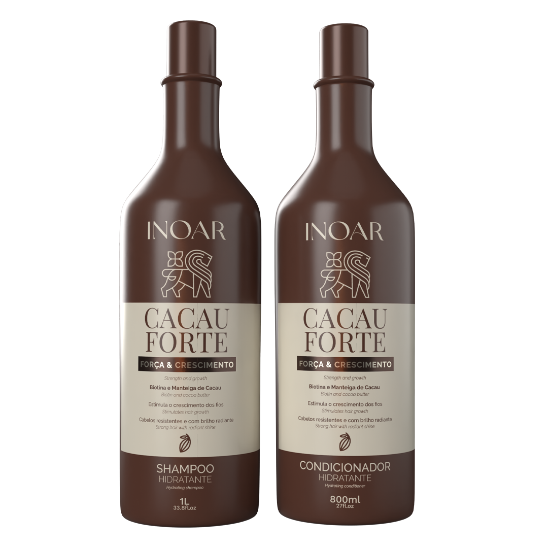 INOAR Cocoa Forte Duo Kit - plaukus stiprinantis šampūnas ir kondicionierius su Biotinu