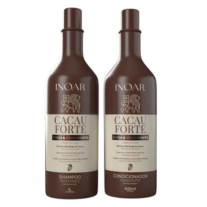 INOAR Cocoa Forte Duo Kit - plaukus stiprinantis šampūnas ir kondicionierius su Biotinu