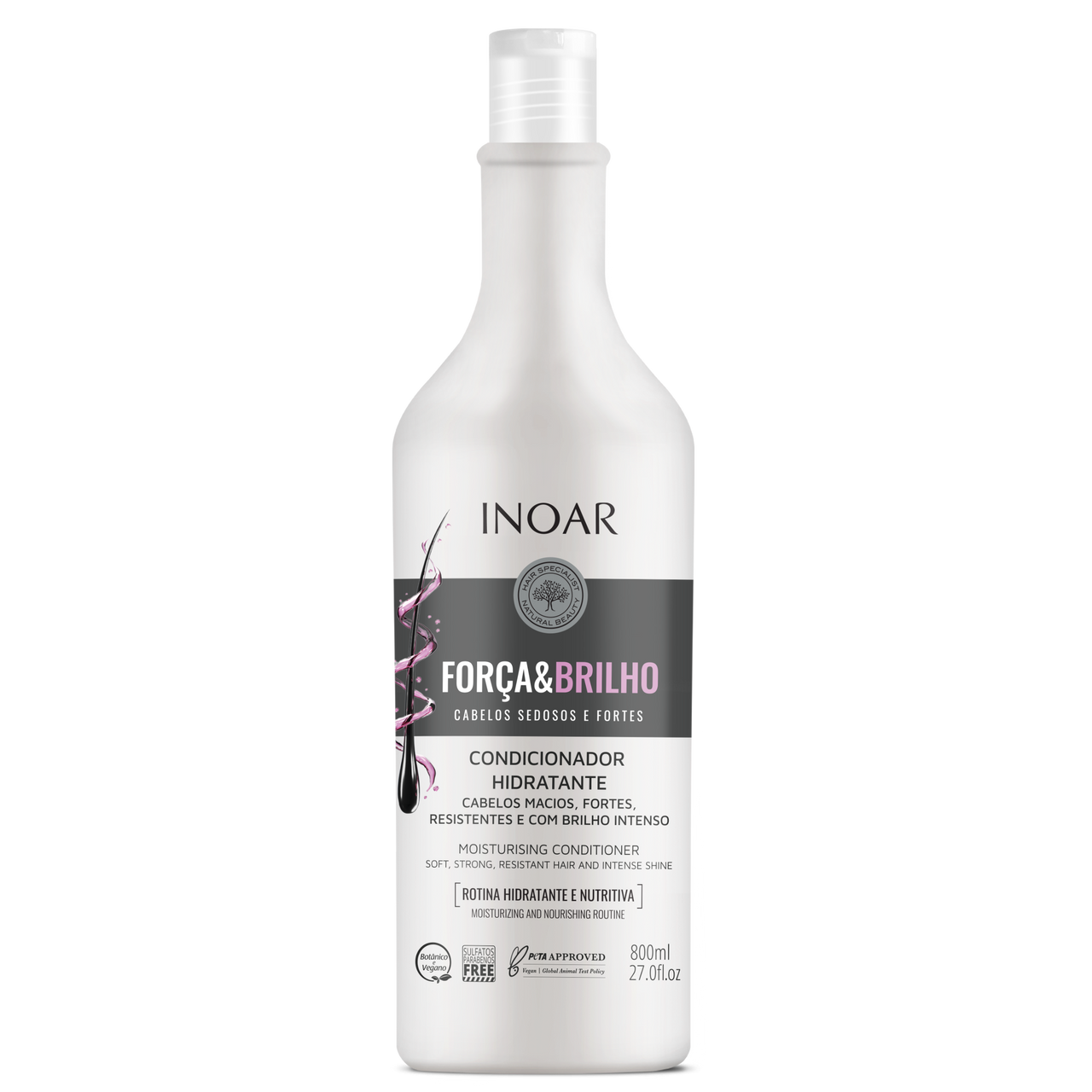 INOAR Força & Brilho Conditioner - drėkinantis kondicionierius 800 ml