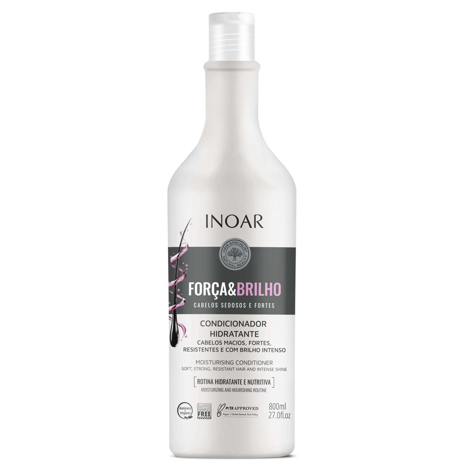 🎁 INOAR Força &amp; Brilho Conditioner - drėkinantis kondicionierius 800 ml (100% off)