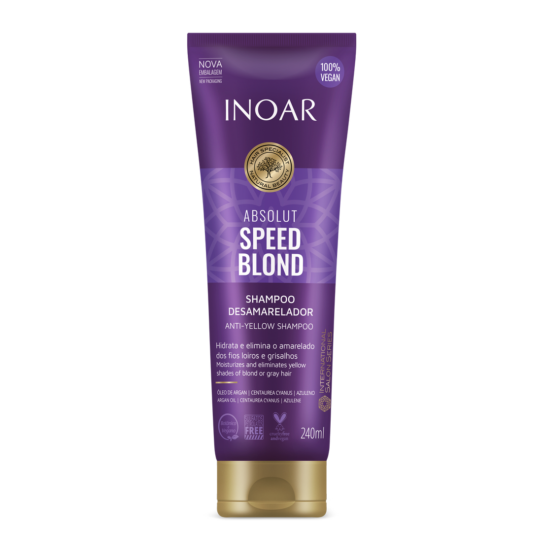 INOAR Absolut Speed Blond Shampoo - šampūnas šviesiems plaukams (galiojimas iki 07.31)
