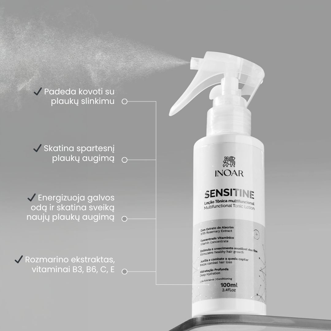INOAR Sensitine Multifunctional Tonic - multifunkcinis plaukų augimą skatinantis, plaukus stiprinantis tonikas 100 ml