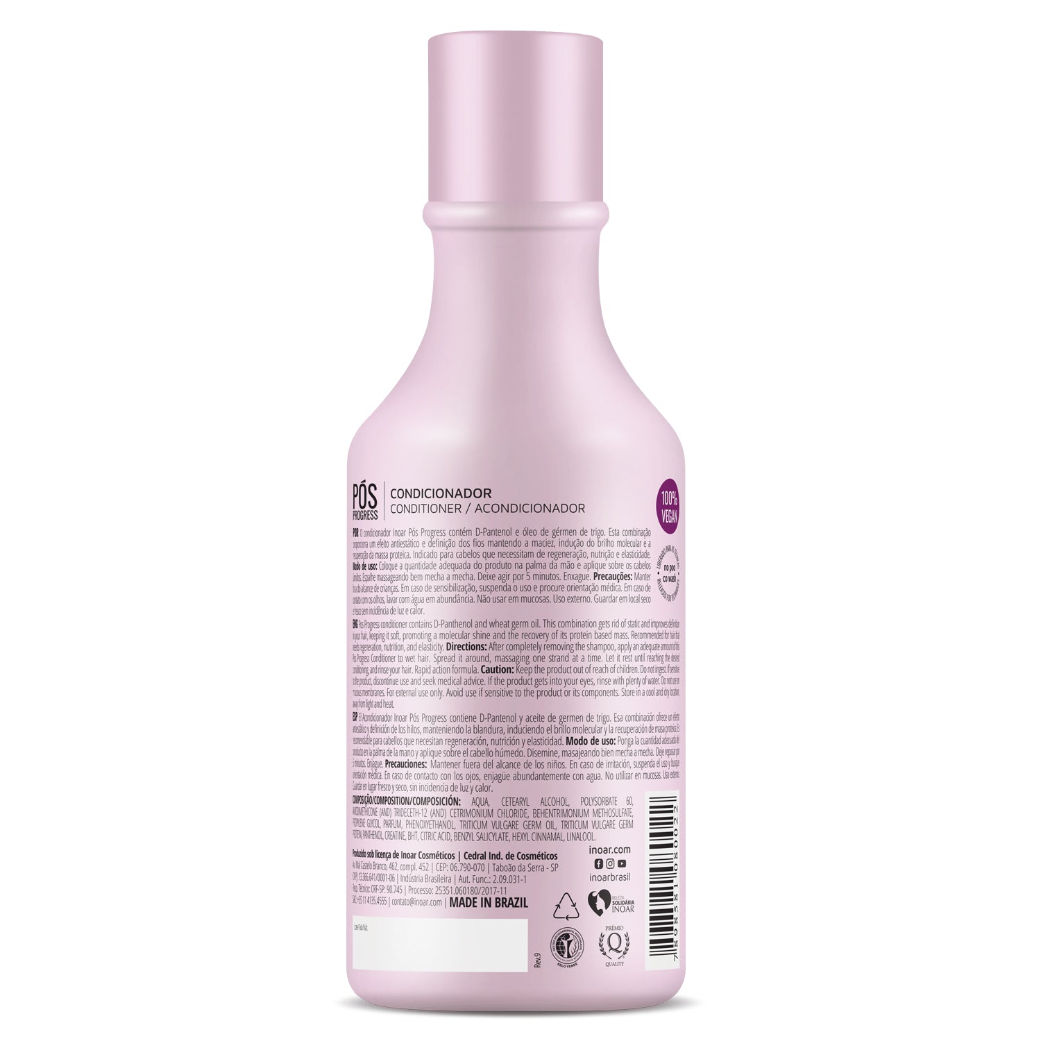 INOAR Pos Progress Duo Kit - rinkinys po tiesinimo keratinu procedūrų 2x250 ml