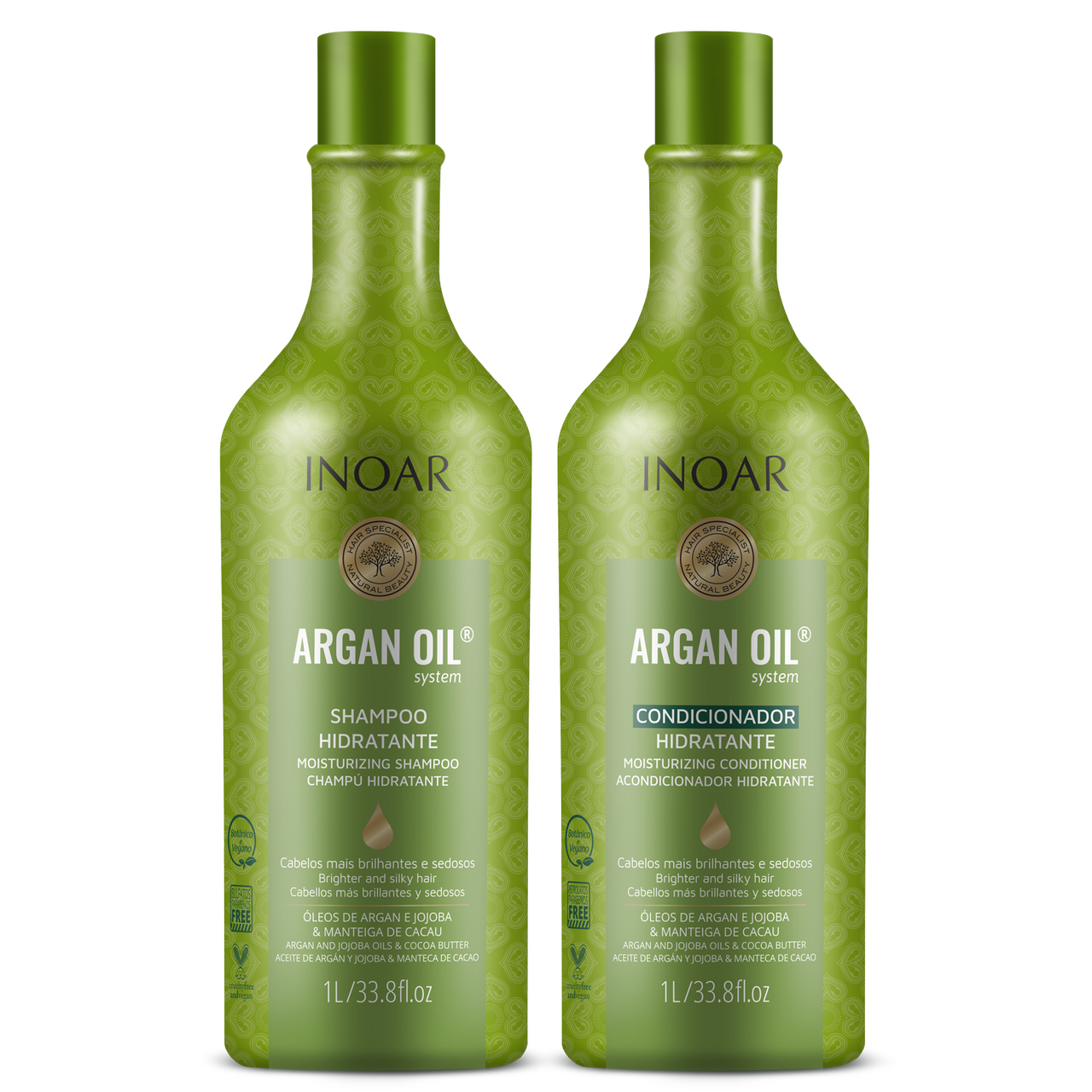 INOAR Argan Oil Duo Kit - intensyviai drėkinantis rinkinys su Argano aliejumi 2x1000 ml