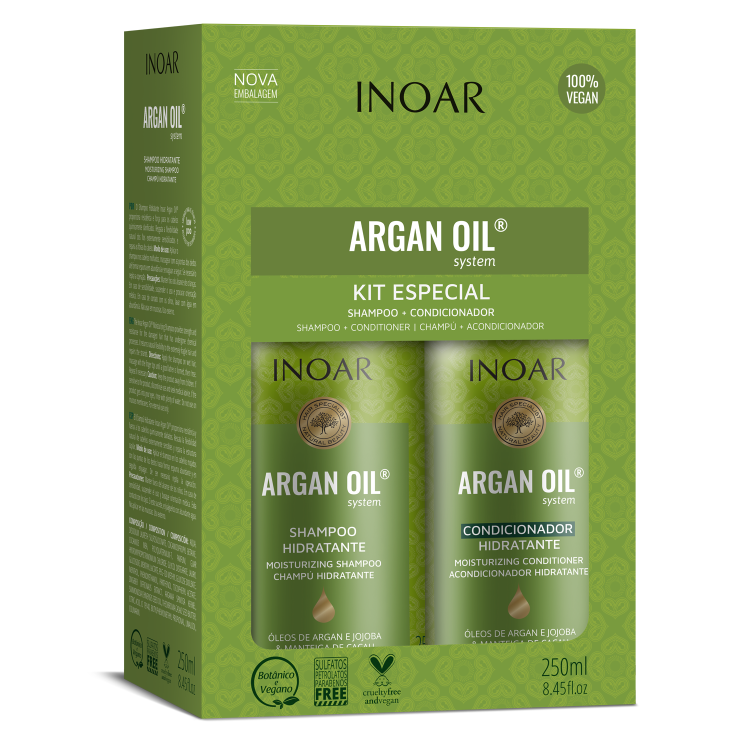 INOAR Argan Oil Duo Kit - intensyviai drėkinantis rinkinys su Argano aliejumi