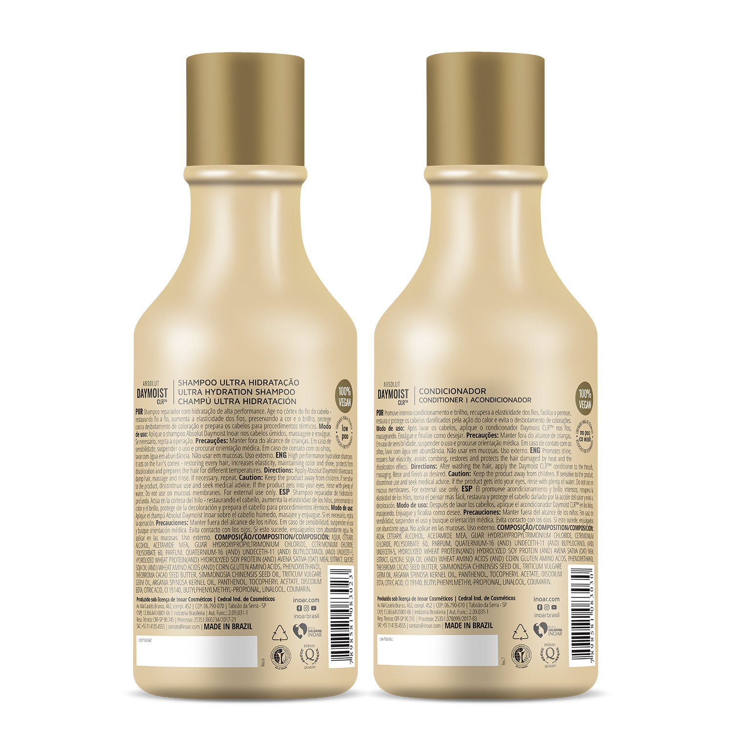 INOAR Absolut Daymoist Duo Kit - priemonių rinkinys chemiškai pažeistiems plaukams