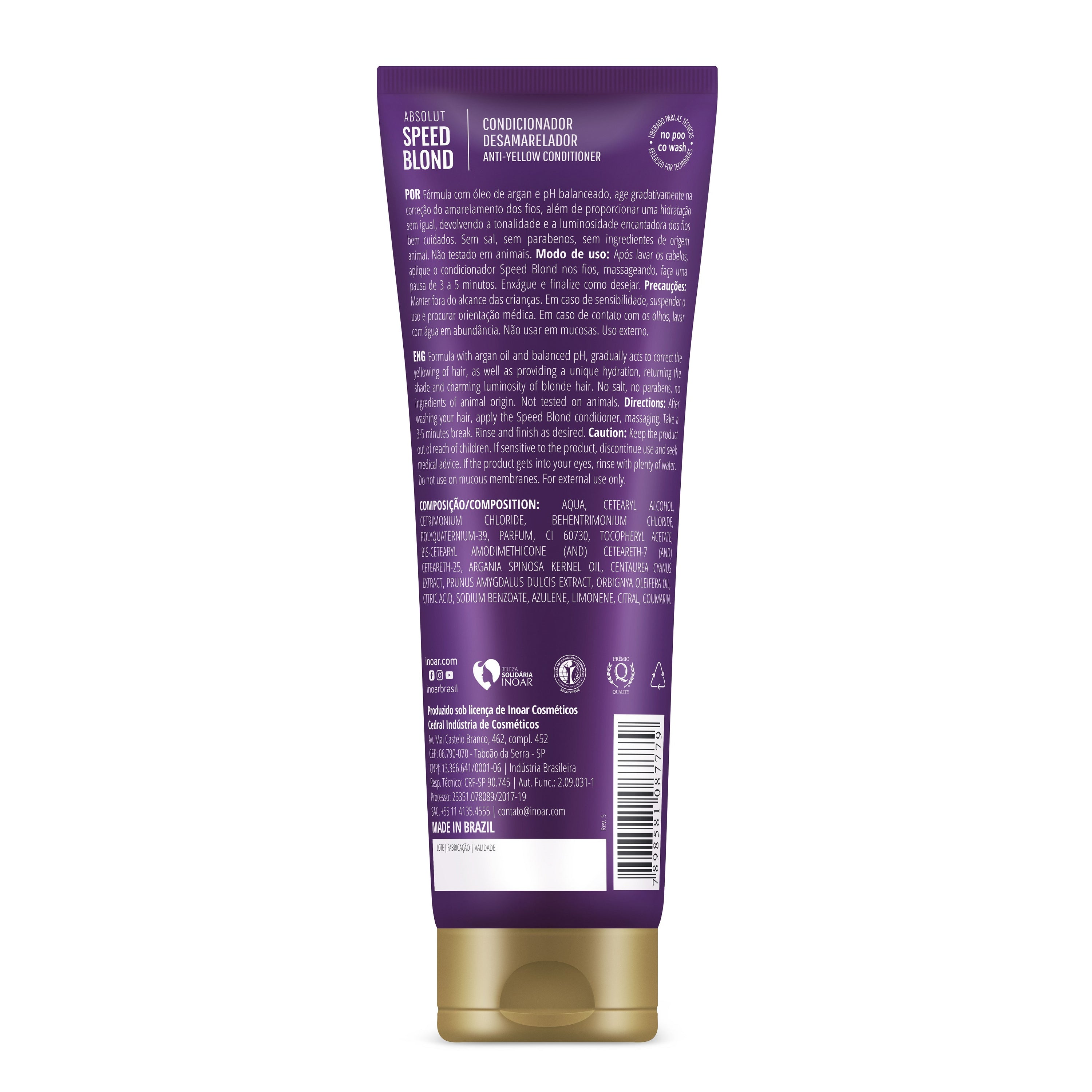 INOAR Absolut Speed Blond Conditioner - kondicionierius šviesintiems plaukams