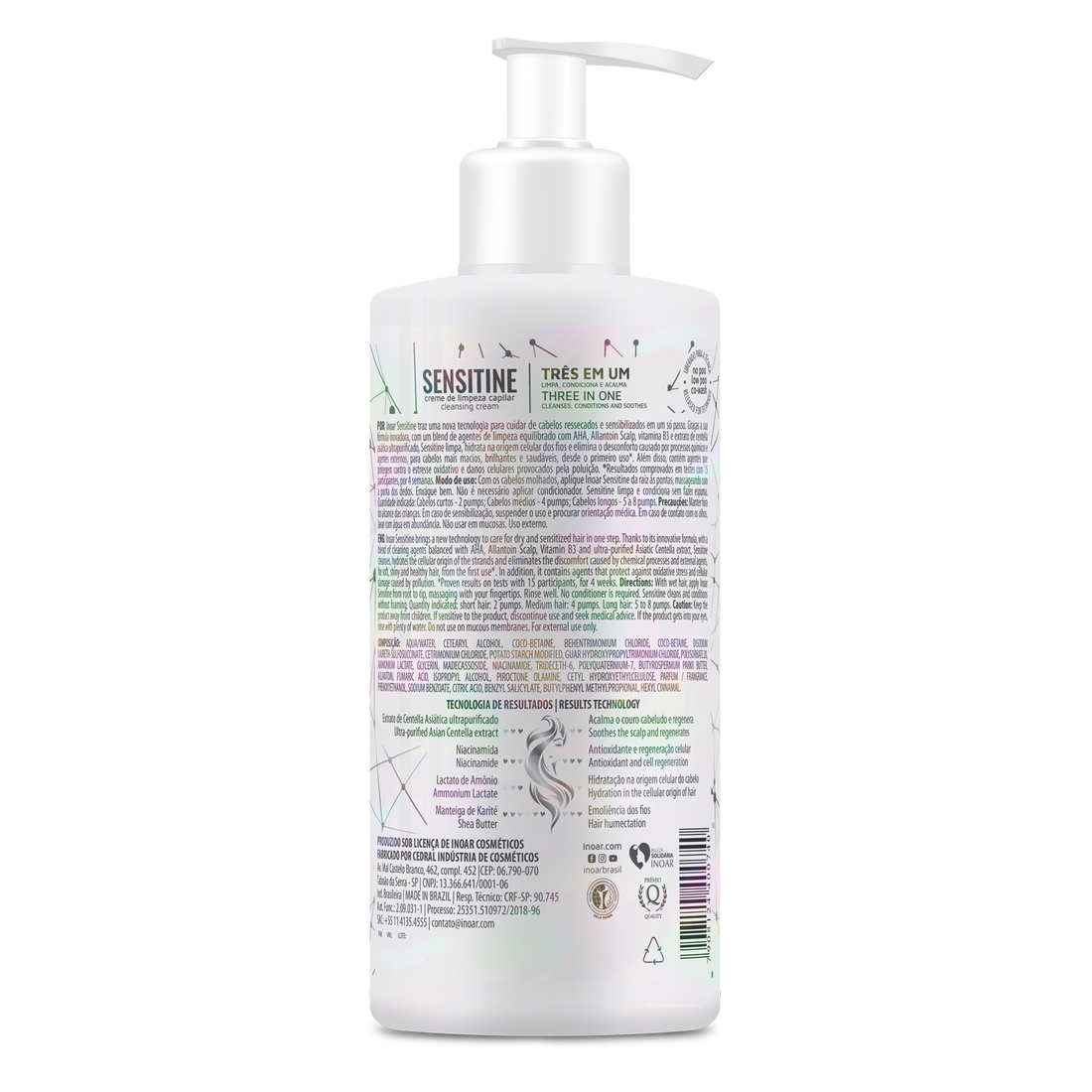 INOAR Sensitine - plaukus valantis kremas (3 in 1) 250 ml