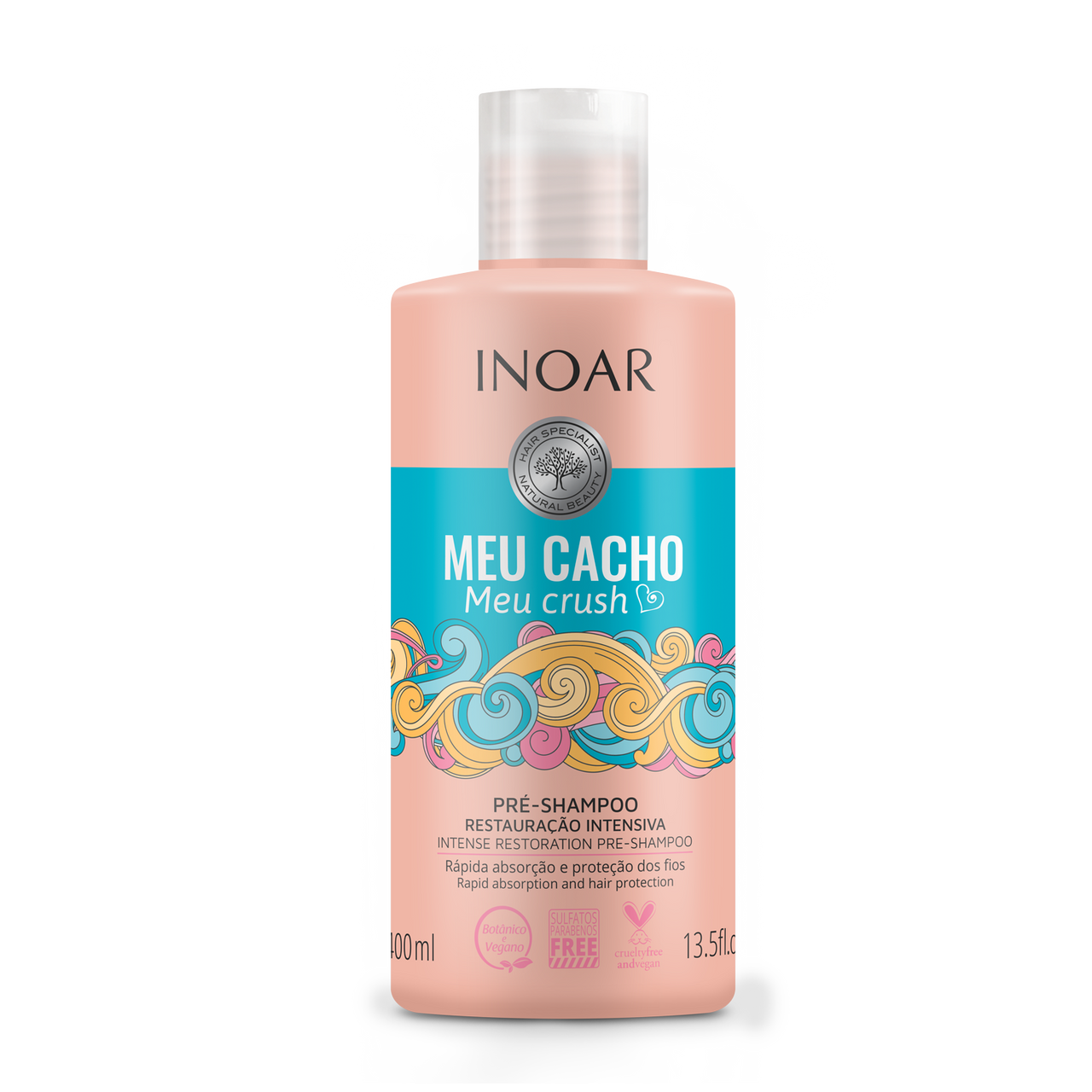 INOAR Meu Cacho Meu Crush Pre-shampoo - paruošiamasis šampūnas garbanotiems plaukams 400 ml