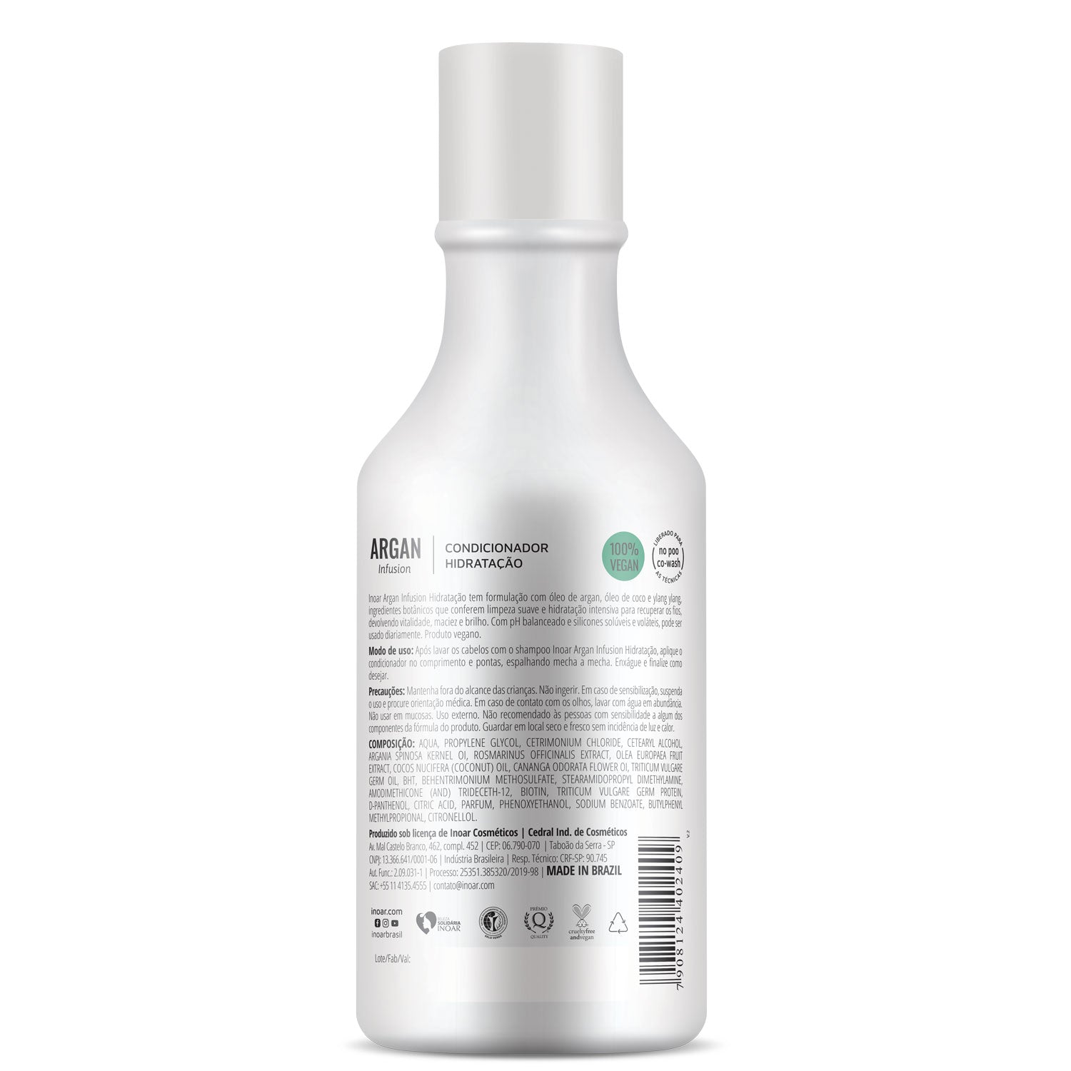 INOAR Argan Hydrating Duo Kit - plaukus drėkinantis šampūno ir kondicionieriaus rinkinys 500 ml+250 ml