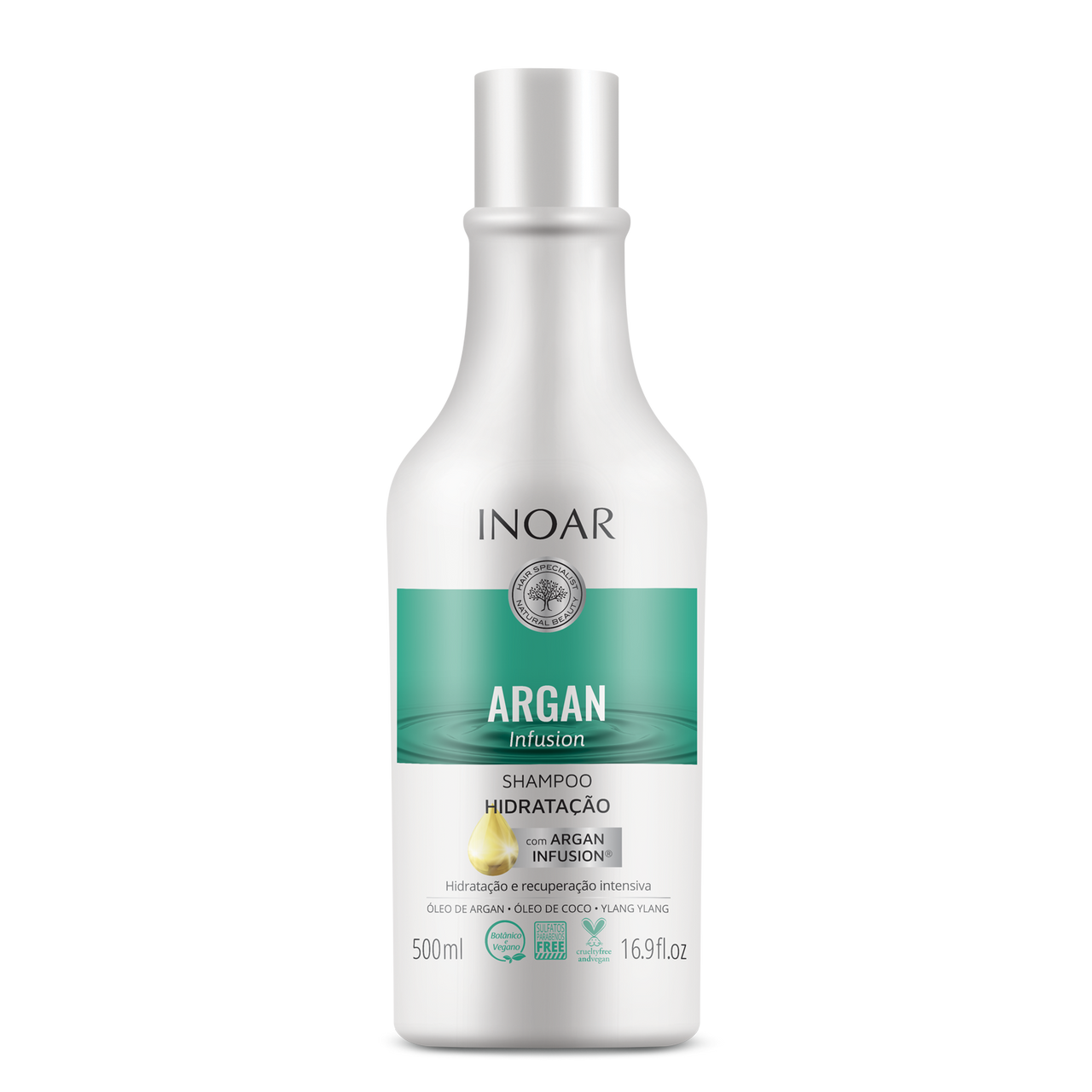 INOAR Argan Infusion Hydrating Shampoo - plaukus drėkinantis šampūnas 500 ml