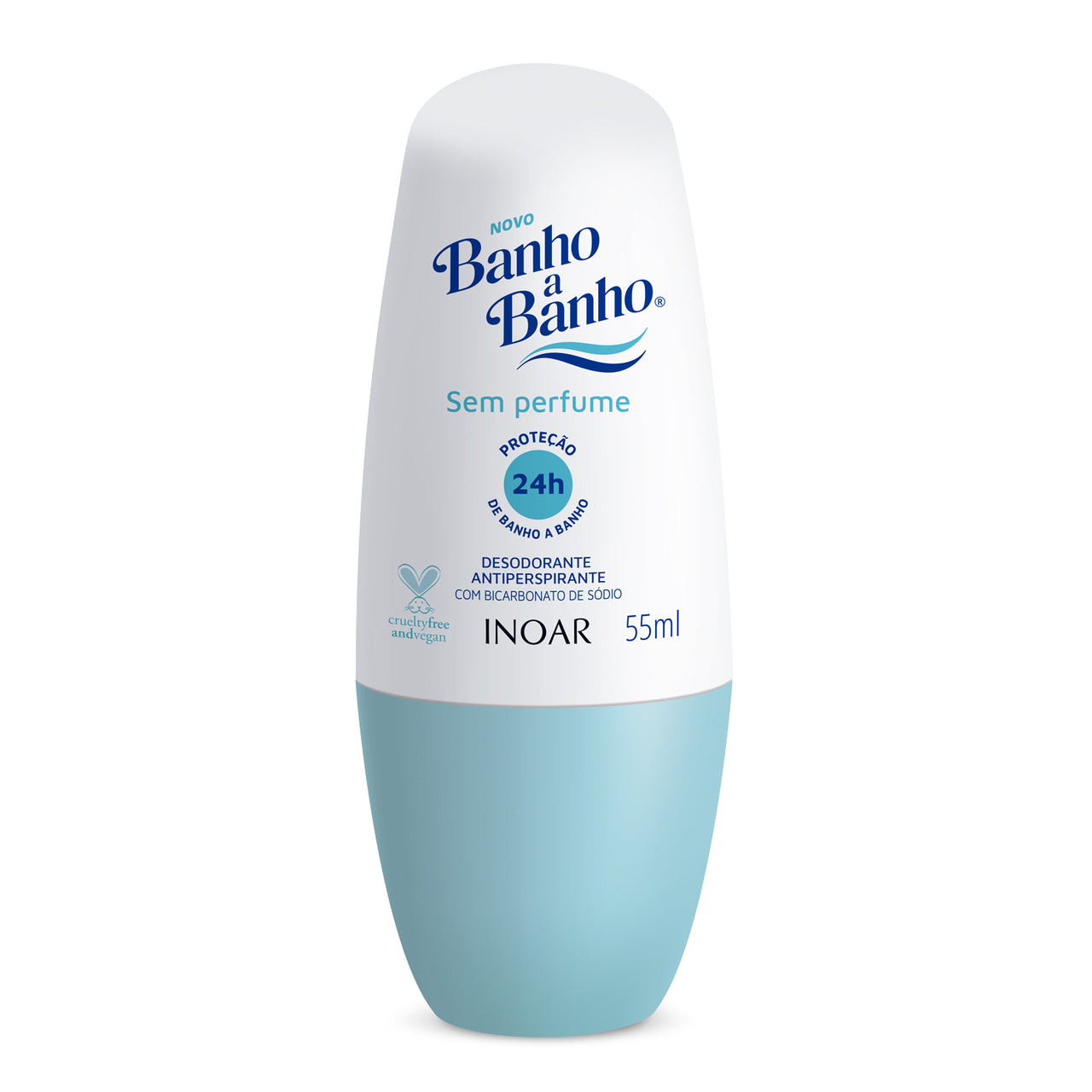INOAR Banho a Banho Sem Perfume - bekvapis rutulinis dezodorantas 55 ml