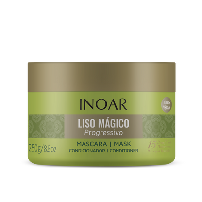 INOAR Liso Mágico Progressivo Mask - plaukus tiesinanti plaukų kaukė 250 g