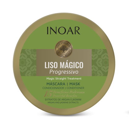 INOAR Liso Mágico Progressivo Mask - plaukus tiesinanti plaukų kaukė 250 g
