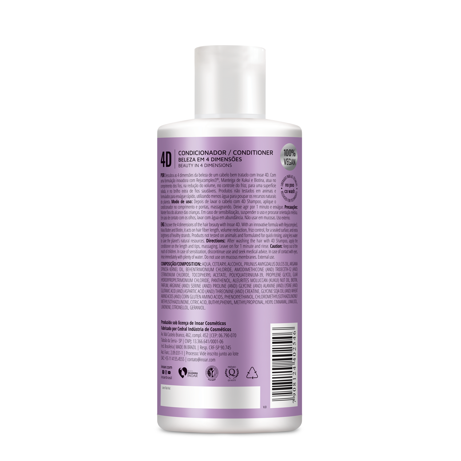 INOAR 4D Conditioner - 4 dimensijų kondicionierius 400 ml