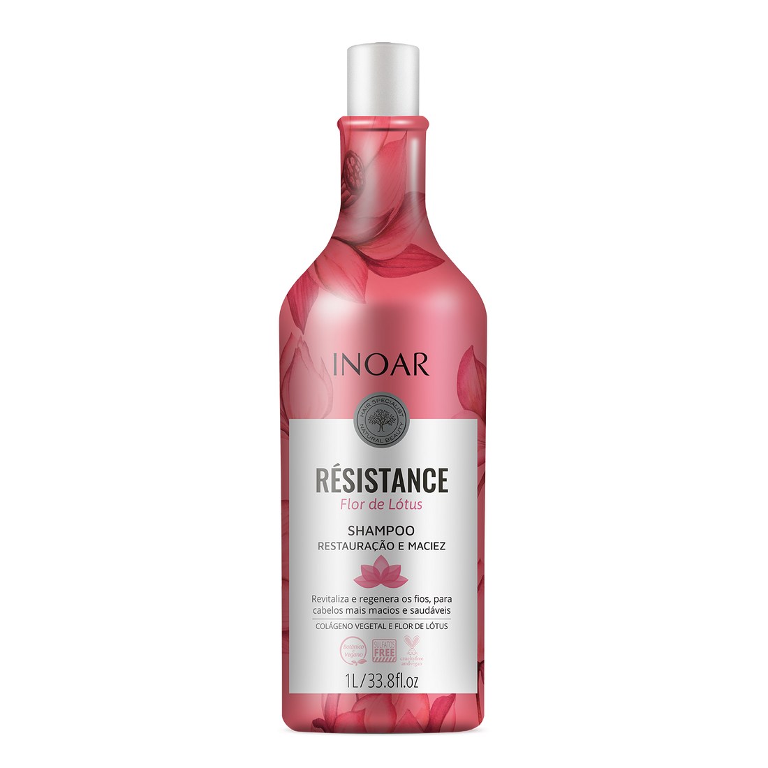 INOAR Resistance Flor de Lotus Shampoo - regeneruojantis blizgesio suteikiantis šampūnas 1000 ml