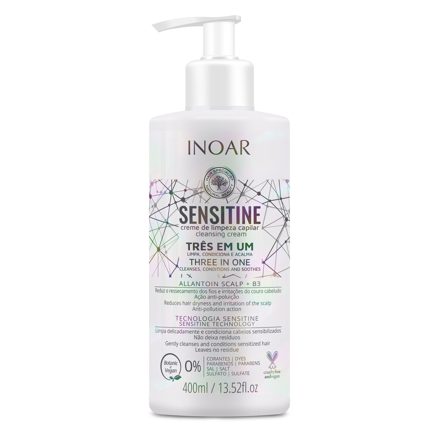 INOAR Sensitine - plaukus valantis kremas (3 in 1) 250 ml