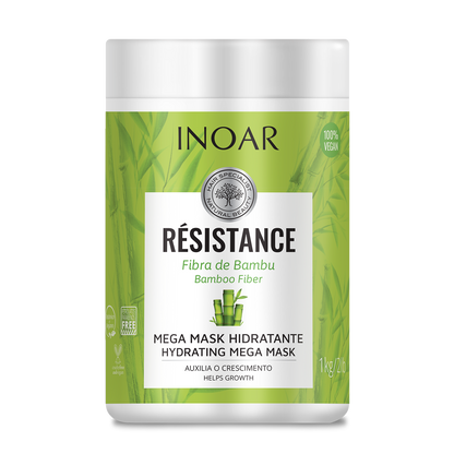 INOAR Resistance Fibra de Bambu Mask - stiprinanti ir blizgesio suteikianti kaukė 1000 g